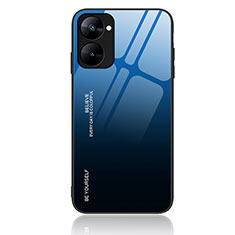 Realme 10S 5G用ハイブリットバンパーケース プラスチック 鏡面 虹 グラデーション 勾配色 カバー JM2 Realme ネイビー