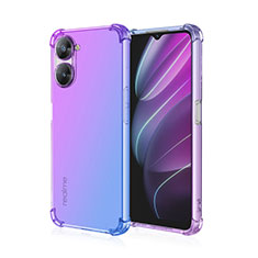 Realme 10S 5G用極薄ソフトケース グラデーション 勾配色 クリア透明 Realme ラベンダー