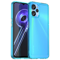 Realme 10T 5G用ハイブリットバンパーケース クリア透明 プラスチック カバー J02S Realme ネイビー