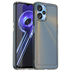 Realme 10T 5G用ハイブリットバンパーケース クリア透明 プラスチック カバー J02S Realme グレー