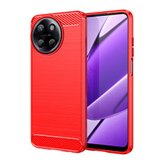 Realme 11 4G用シリコンケース ソフトタッチラバー ライン カバー Realme レッド