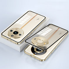 Realme 11 Pro 5G用ケース 高級感 手触り良い アルミメタル 製の金属製 360度 フルカバーバンパー 鏡面 カバー Realme ゴールド