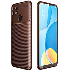 Realme 7i RMX2193用シリコンケース ソフトタッチラバー ツイル カバー Realme ブラウン