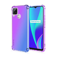 Realme 7i RMX2193用極薄ソフトケース グラデーション 勾配色 クリア透明 Realme ラベンダー