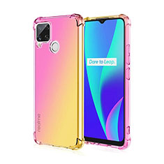 Realme 7i RMX2193用極薄ソフトケース グラデーション 勾配色 クリア透明 Realme ピンク