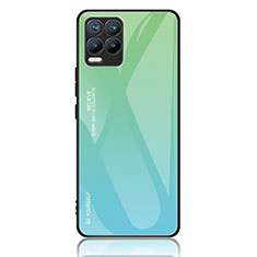 Realme 8 4G用ハイブリットバンパーケース プラスチック 鏡面 虹 グラデーション 勾配色 カバー JM2 Realme グリーン