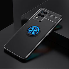 Realme 8 5G用極薄ソフトケース シリコンケース 耐衝撃 全面保護 アンド指輪 マグネット式 バンパー SD1 Realme ネイビー・ブラック