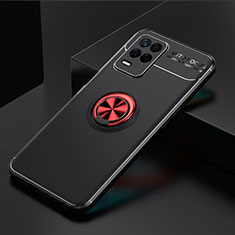 Realme 8 5G用極薄ソフトケース シリコンケース 耐衝撃 全面保護 アンド指輪 マグネット式 バンパー SD1 Realme レッド・ブラック