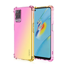 Realme 8 5G用極薄ソフトケース グラデーション 勾配色 クリア透明 Realme ピンク