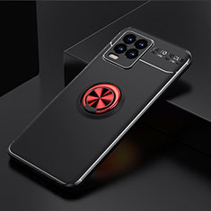 Realme 8 Pro用極薄ソフトケース シリコンケース 耐衝撃 全面保護 アンド指輪 マグネット式 バンパー SD1 Realme レッド・ブラック