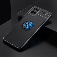 Realme 8i用極薄ソフトケース シリコンケース 耐衝撃 全面保護 アンド指輪 マグネット式 バンパー SD1 Realme ネイビー・ブラック