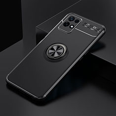 Realme 8i用極薄ソフトケース シリコンケース 耐衝撃 全面保護 アンド指輪 マグネット式 バンパー SD1 Realme ブラック