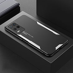 Realme 8s 5G用ケース 高級感 手触り良い アルミメタル 製の金属製 兼シリコン カバー PB1 Realme シルバー