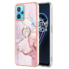 Realme 9 4G用シリコンケース ソフトタッチラバー バタフライ パターン カバー アンド指輪 Y05B Realme ピンク