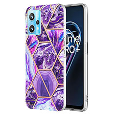 Realme 9 4G用シリコンケース ソフトタッチラバー バタフライ パターン カバー Y04B Realme パープル