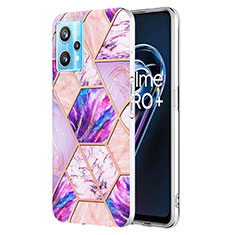 Realme 9 4G用シリコンケース ソフトタッチラバー バタフライ パターン カバー Y04B Realme ラベンダー