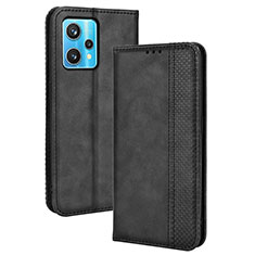 Realme 9 4G用手帳型 レザーケース スタンド カバー BY4 Realme ブラック