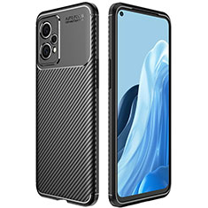 Realme 9 4G用シリコンケース ソフトタッチラバー ツイル カバー S01 Realme ブラック