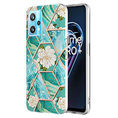 Realme 9 4G用シリコンケース ソフトタッチラバー バタフライ パターン カバー Y02B Realme グリーン