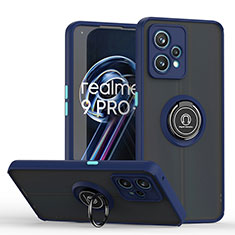 Realme 9 4G用ハイブリットバンパーケース プラスチック アンド指輪 マグネット式 QW2 Realme ネイビー