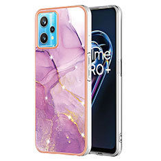 Realme 9 4G用シリコンケース ソフトタッチラバー バタフライ パターン カバー Y01B Realme ラベンダー