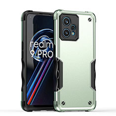 Realme 9 4G用ハイブリットバンパーケース プラスチック 兼シリコーン カバー QW1 Realme ライトグリーン