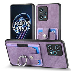 Realme 9 4G用シリコンケース ソフトタッチラバー レザー柄 カバー SD1 Realme ラベンダー