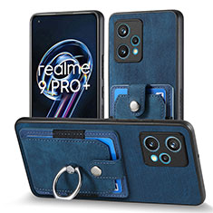 Realme 9 4G用シリコンケース ソフトタッチラバー レザー柄 カバー SD1 Realme ネイビー