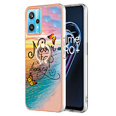 Realme 9 5G用シリコンケース ソフトタッチラバー バタフライ パターン カバー アンド指輪 Y03B Realme マルチカラー