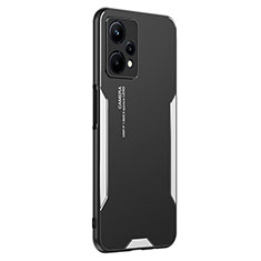 Realme 9 5G用ケース 高級感 手触り良い アルミメタル 製の金属製 兼シリコン カバー PB2 Realme シルバー