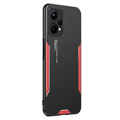 Realme 9 5G用ケース 高級感 手触り良い アルミメタル 製の金属製 兼シリコン カバー PB2 Realme レッド