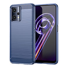 Realme 9 5G用シリコンケース ソフトタッチラバー ライン カバー Realme ネイビー