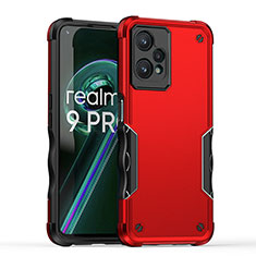 Realme 9 5G用ハイブリットバンパーケース プラスチック 兼シリコーン カバー QW1 Realme レッド