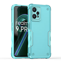 Realme 9 5G用ハイブリットバンパーケース プラスチック 兼シリコーン カバー QW1 Realme ライトブルー