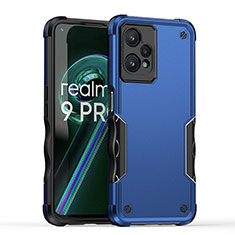 Realme 9 5G用ハイブリットバンパーケース プラスチック 兼シリコーン カバー QW1 Realme ネイビー