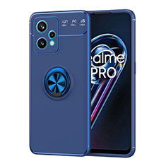 Realme 9 Pro 5G用極薄ソフトケース シリコンケース 耐衝撃 全面保護 アンド指輪 マグネット式 バンパー SD2 Realme ネイビー