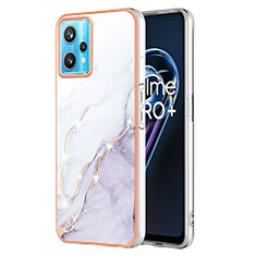 Realme 9 Pro+ Plus 5G用シリコンケース ソフトタッチラバー バタフライ パターン カバー Y01B Realme ホワイト