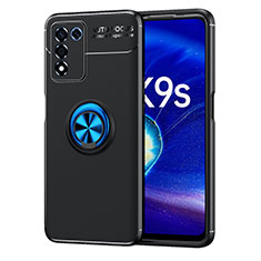 Realme 9 SE 5G用極薄ソフトケース シリコンケース 耐衝撃 全面保護 アンド指輪 マグネット式 バンパー JM1 Realme ネイビー・ブラック