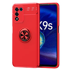 Realme 9 SE 5G用極薄ソフトケース シリコンケース 耐衝撃 全面保護 アンド指輪 マグネット式 バンパー JM1 Realme レッド