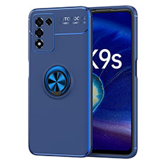 Realme 9 SE 5G用極薄ソフトケース シリコンケース 耐衝撃 全面保護 アンド指輪 マグネット式 バンパー JM1 Realme ネイビー