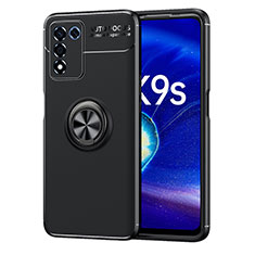 Realme 9 SE 5G用極薄ソフトケース シリコンケース 耐衝撃 全面保護 アンド指輪 マグネット式 バンパー JM1 Realme ブラック