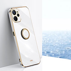 Realme 9i 5G用極薄ソフトケース シリコンケース 耐衝撃 全面保護 アンド指輪 マグネット式 バンパー XL1 Realme ホワイト