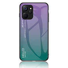 Realme 9i 5G用ハイブリットバンパーケース プラスチック 鏡面 虹 グラデーション 勾配色 カバー LS1 Realme マルチカラー