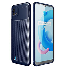 Realme C11 (2021)用シリコンケース ソフトタッチラバー ツイル カバー S01 Realme ネイビー