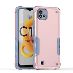 Realme C11 (2021)用ハイブリットバンパーケース プラスチック 兼シリコーン カバー QW1 Realme ローズゴールド