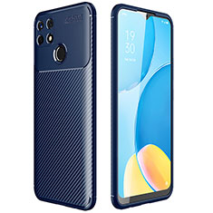 Realme C12用シリコンケース ソフトタッチラバー ツイル カバー Realme ネイビー