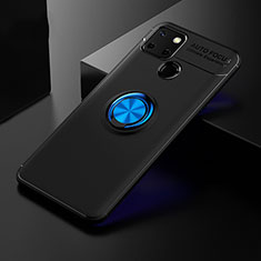 Realme C12用極薄ソフトケース シリコンケース 耐衝撃 全面保護 アンド指輪 マグネット式 バンパー SD1 Realme ネイビー・ブラック