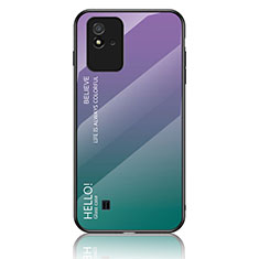 Realme C20用ハイブリットバンパーケース プラスチック 鏡面 虹 グラデーション 勾配色 カバー LS1 Realme マルチカラー