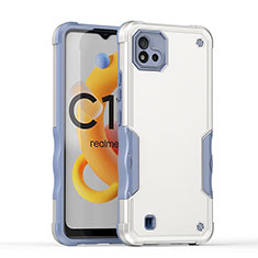 Realme C20用ハイブリットバンパーケース プラスチック 兼シリコーン カバー QW1 Realme ホワイト