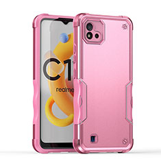 Realme C20用ハイブリットバンパーケース プラスチック 兼シリコーン カバー QW1 Realme ピンク